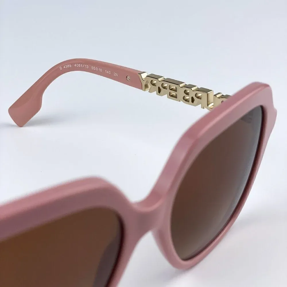 SALE! NEW Burberry BE4389 406113 Pink Brown Oversized Square Women Sunglasses